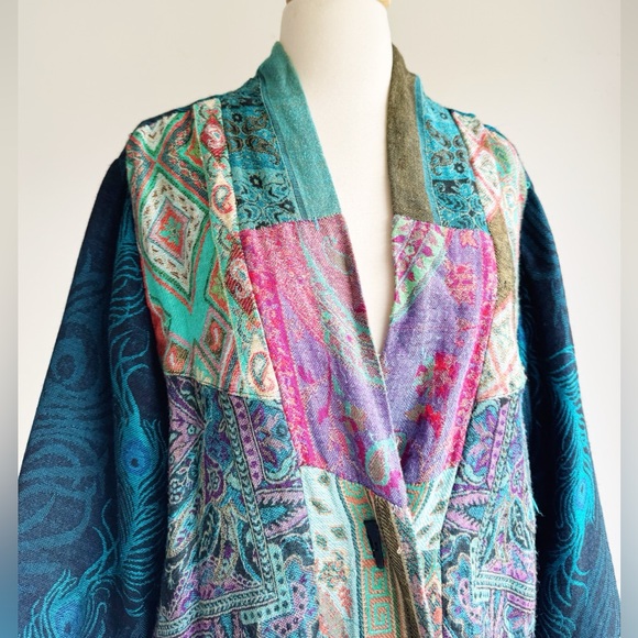 SOFT SURROUNDINGS Karli Kimono Peacock Tapestry Cardigan Size Large - Picture 2 of 6